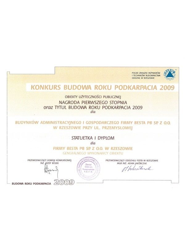 Budynek administracyjny i gospodarczy firmy BESTA - dyplom