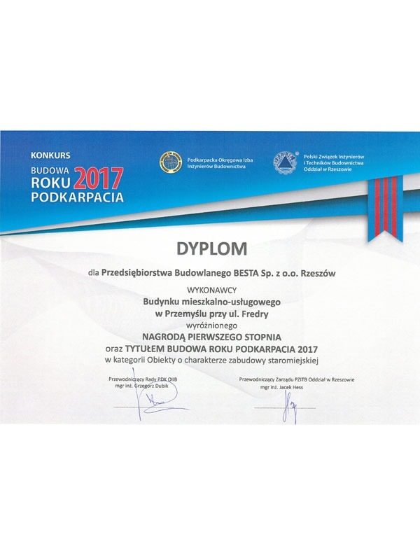 Budynek mieszkalno-usługowy w Przemyślu przy ulicy Fredry - dyplom